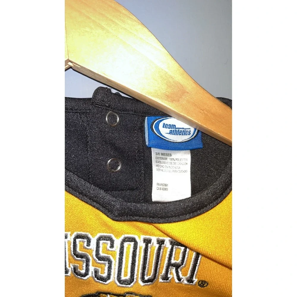 Team Athletics Missouri Tigers Cheerleader Top Gold Black Infant 3/6 Months‎